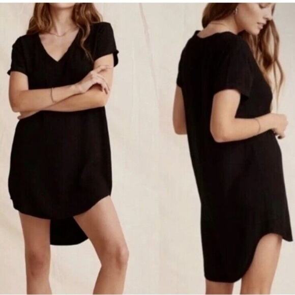 Anthropologie Cloth & Stone Justine Dress Black Rayon Tee Shirt Style Size Small - Picture 10 of 10